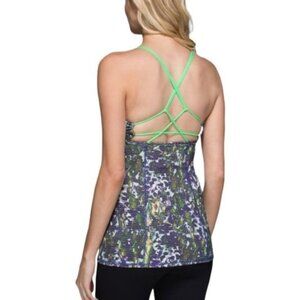 Lululemon Dancing Warrior Tank Floral Sport White Multi / Pistachio size 10